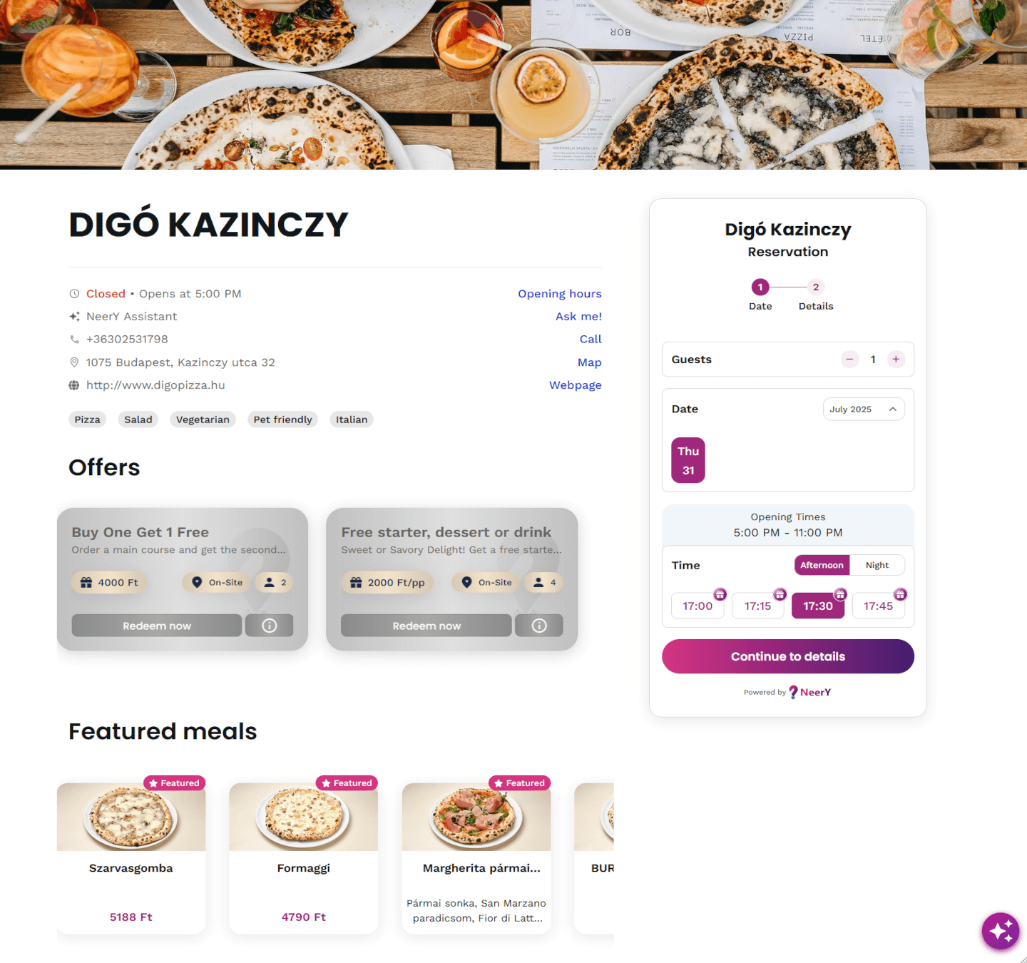 NeerY Digital Menu